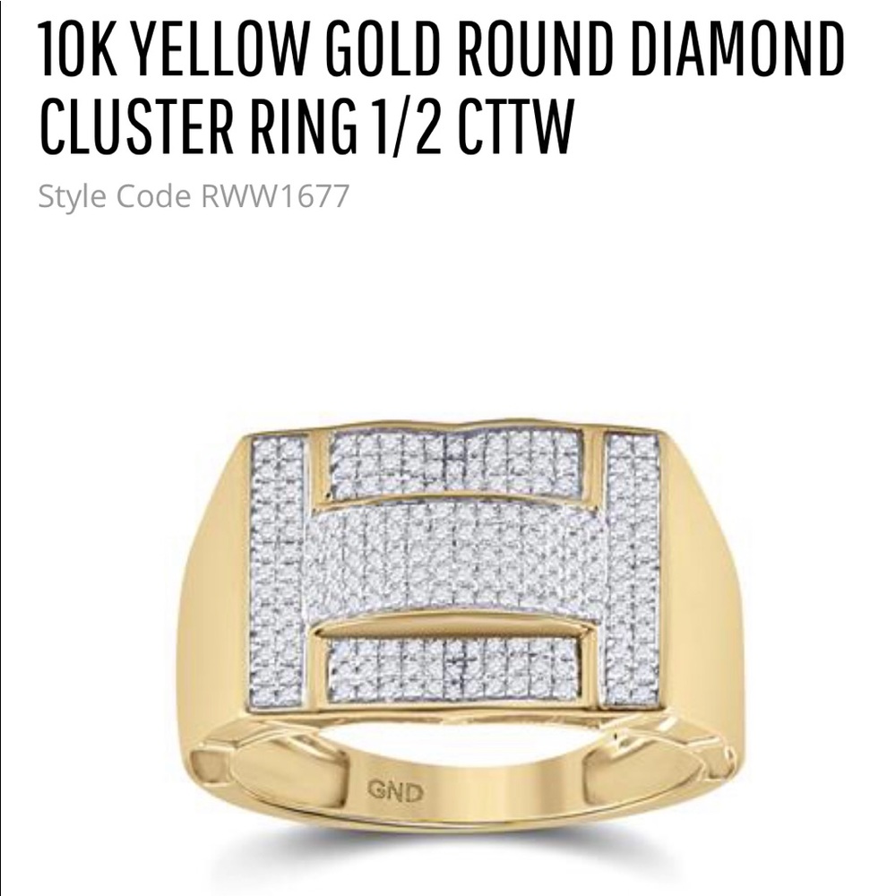 Men’s 10k solid Gold Real diamond Custom Ring! WOW - Picture 2 of 3